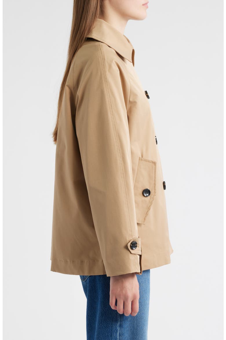 Double Breasted Short Trench Coat, Alternate, color, CAMEL