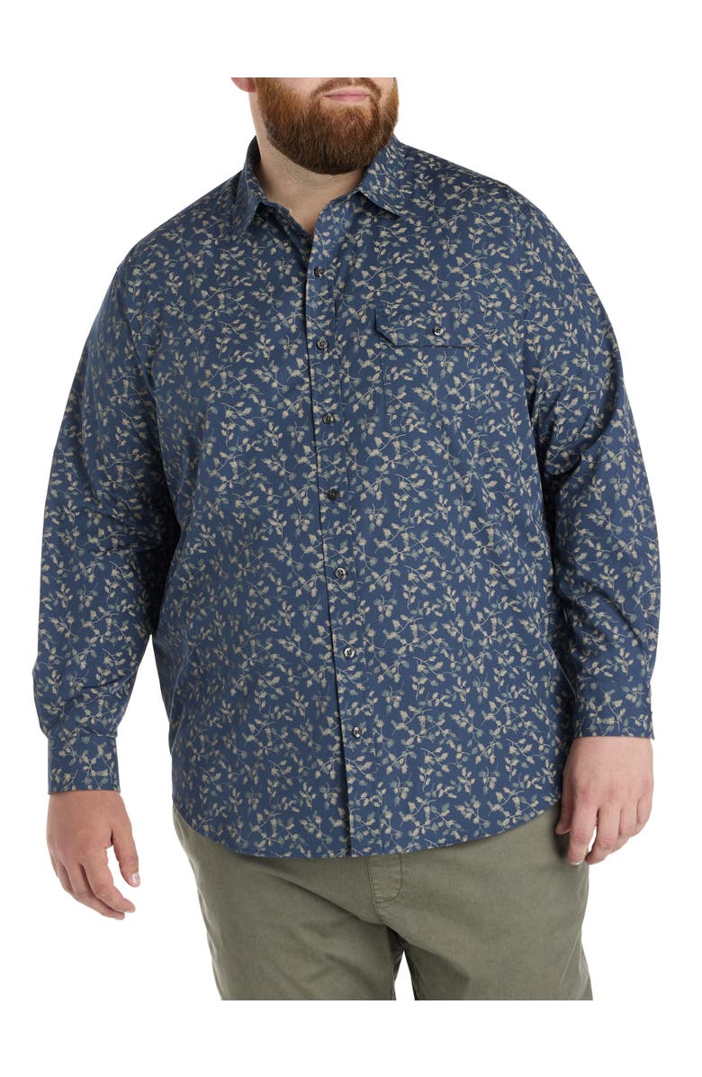 True Nation by DXL Big 
Tall Fern Print Sport Shirt, Alternate, color, Multi