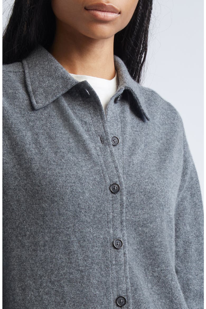 Cashmere Cardigan, Alternate, color, DARK GREY MELANGE