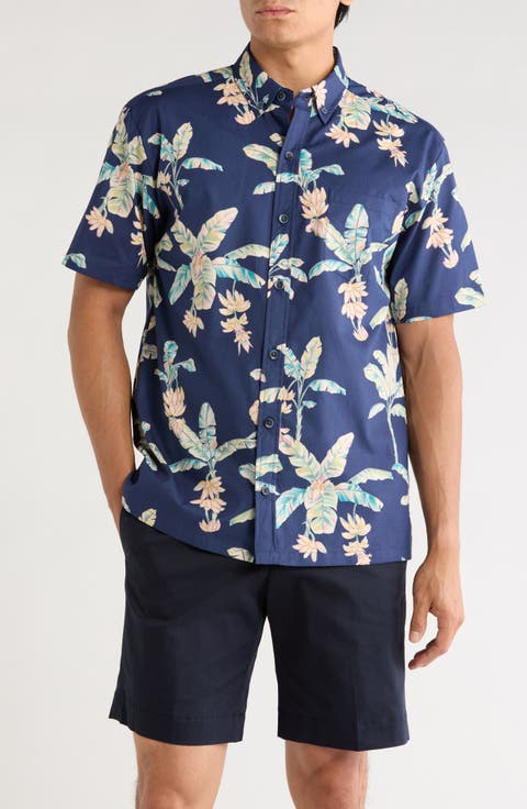 Banana Blossoms Cotton Button-Down Shirt