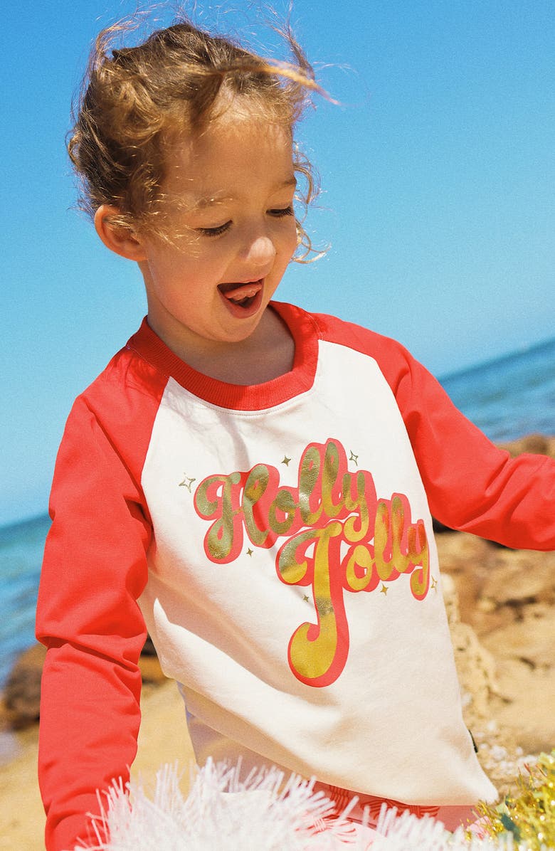 Rock Your Kid Kids' Colorblock Metallic Long Sleeve Cotton Graphic T-Shirt, Alternate, color, Snow Cone