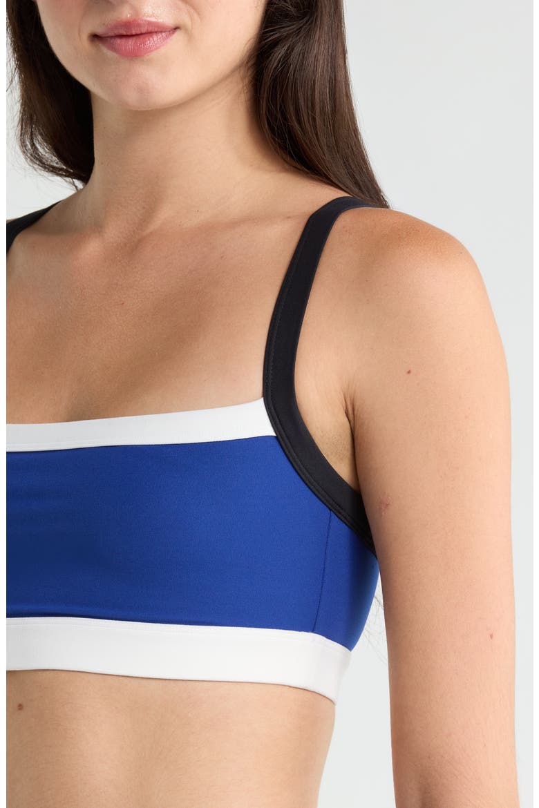 Monah Rigor Colorblock Sports Bra, Alternate, color, COBALT/ BLACK