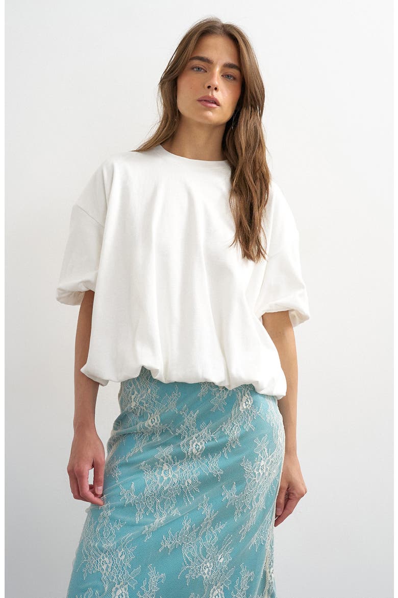 Bubble Hem T-Shirt, Main, color, IVORY