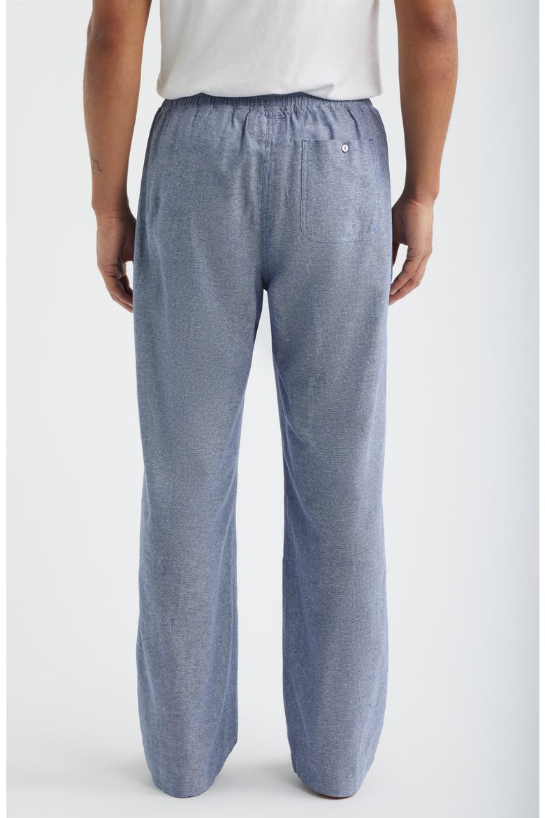 Slub Linen & Cotton Pajama Pants, Alternate, color, DENIM