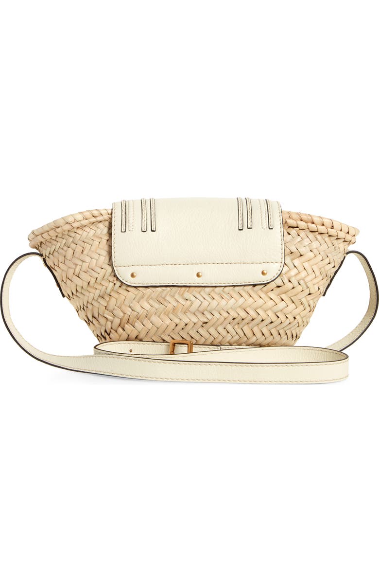 Chloé Small Marcie Leather & Raffia Tote, Alternate, color,