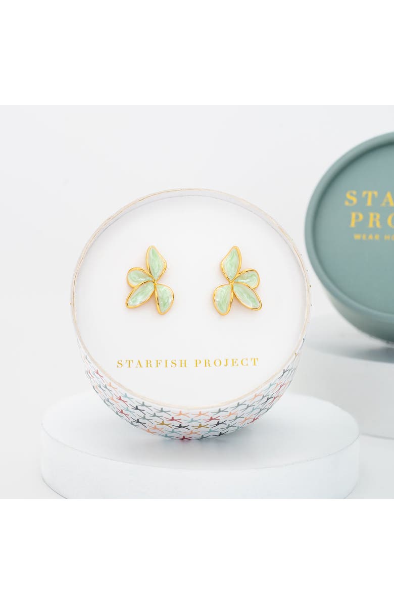 Starfish Project Poised Petal Earrings in Mint, Alternate, color, Mint