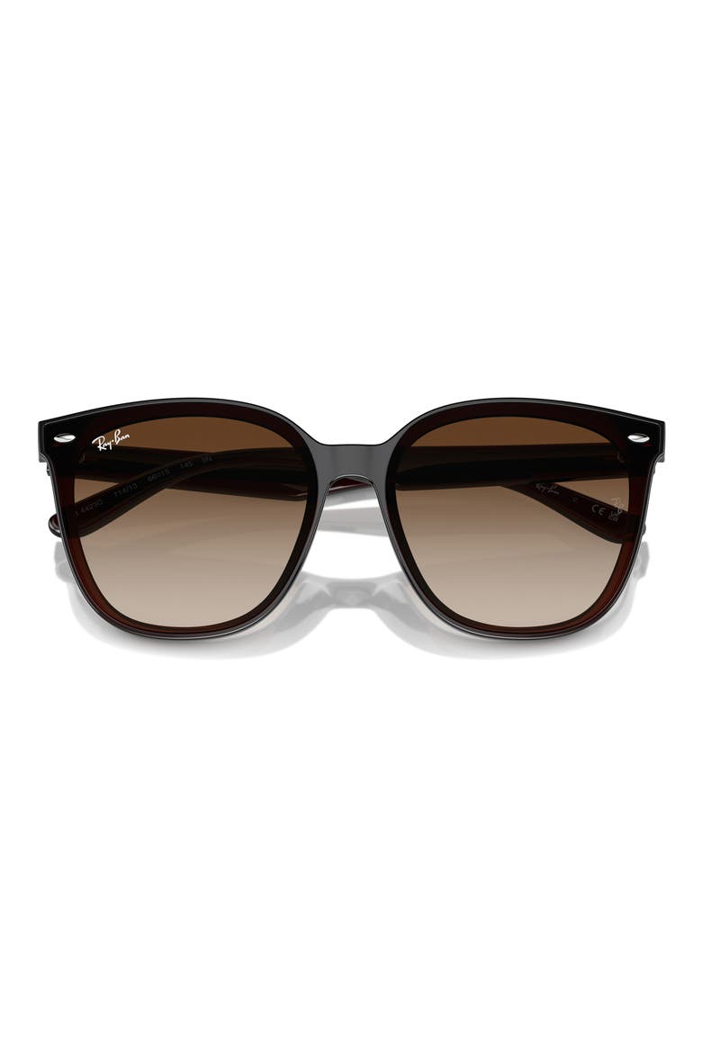 66mm Gradient Oversize Irregular Sunglasses, Main, color, TRANSPARENT BLACK