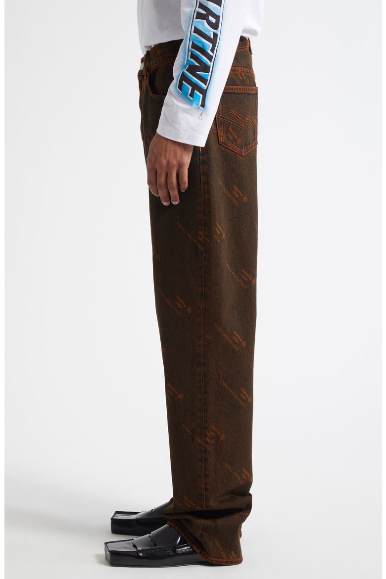 Laser Print Overdyed Relaxed Fit Jeans, Alternate, color, ORANGE LASER
