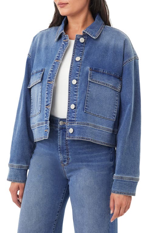 Curve Appeal Saturday Knit Denim Jacket In Blue
