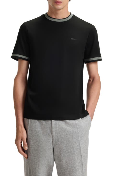 Tessler Slim Fit Cotton Ringer T-Shirt