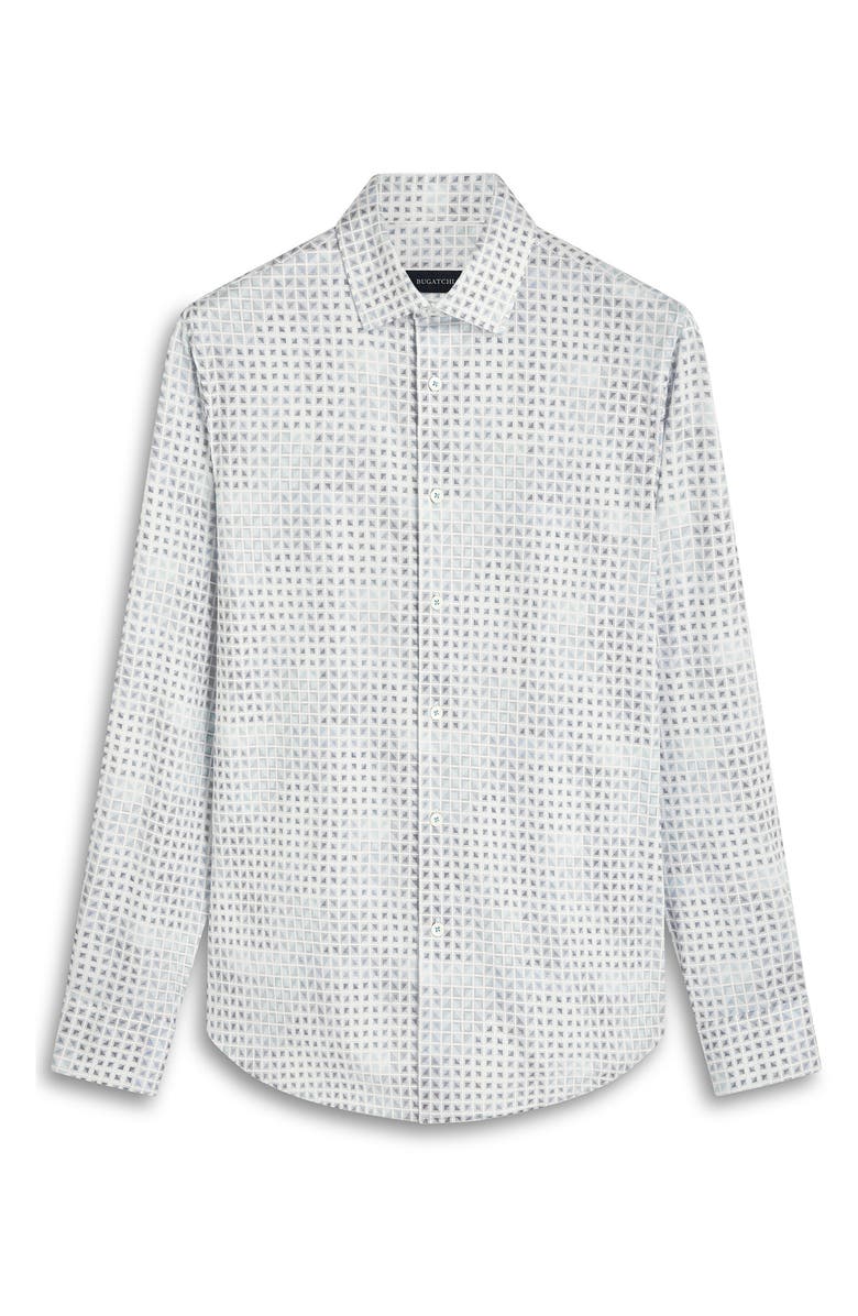 Bugatchi James OoohCotton<sup>®</sup> Geometric Print Button-Up Shirt, Alternate, color, Turquoise