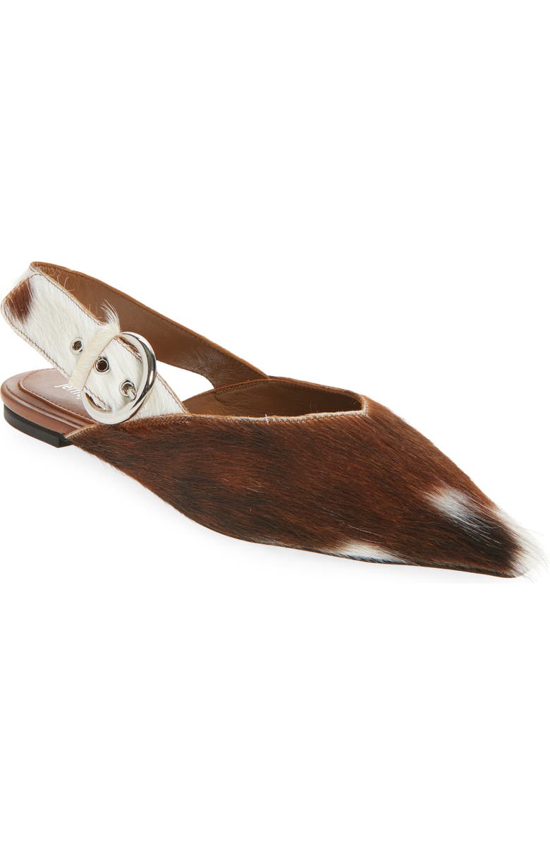 Jeffrey Campbell Scone Genuine Calf Hair Slingback Flat, Main, color,