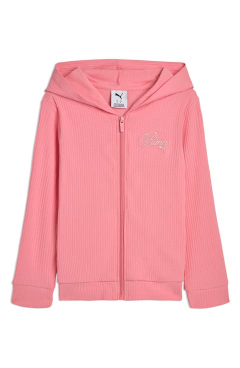 Kids' Bow Society Ribbed Stretch Cotton Hoodie (Big Kid)