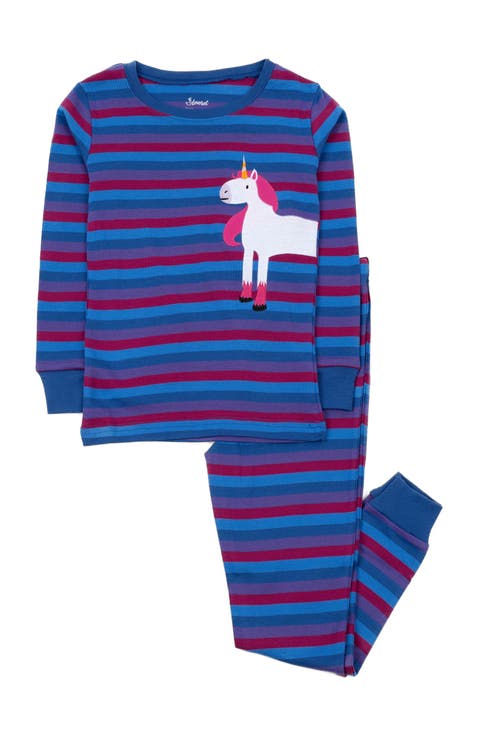 Kids Two-Piece Cotton Printed Matching Family Pajamas, Playful Graphics (Toddler, Little Kid & Big Kid)