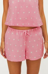 Beach Riot Birkley Polka Dot Cotton & Linen Cover-Up Shorts