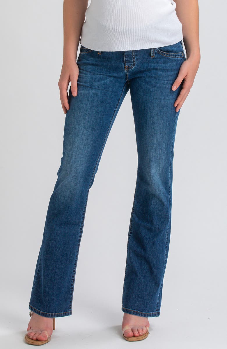 PIETRO BRUNELLI MATERNITY Over the Bump Slim Bootcut Maternity Jeans, Main, color, Blue