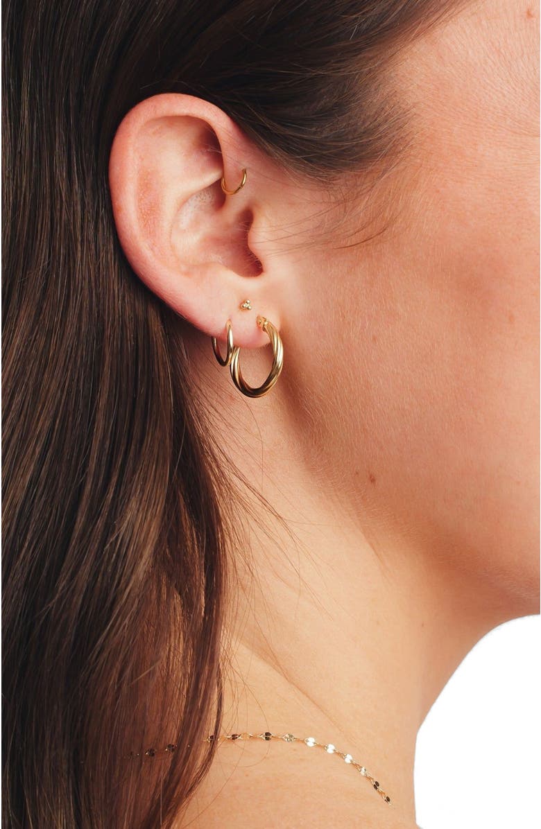 MADE BY MARY 14k Trinity Stud Earring, Alternate, color, 14K Solid Gold - Pair
