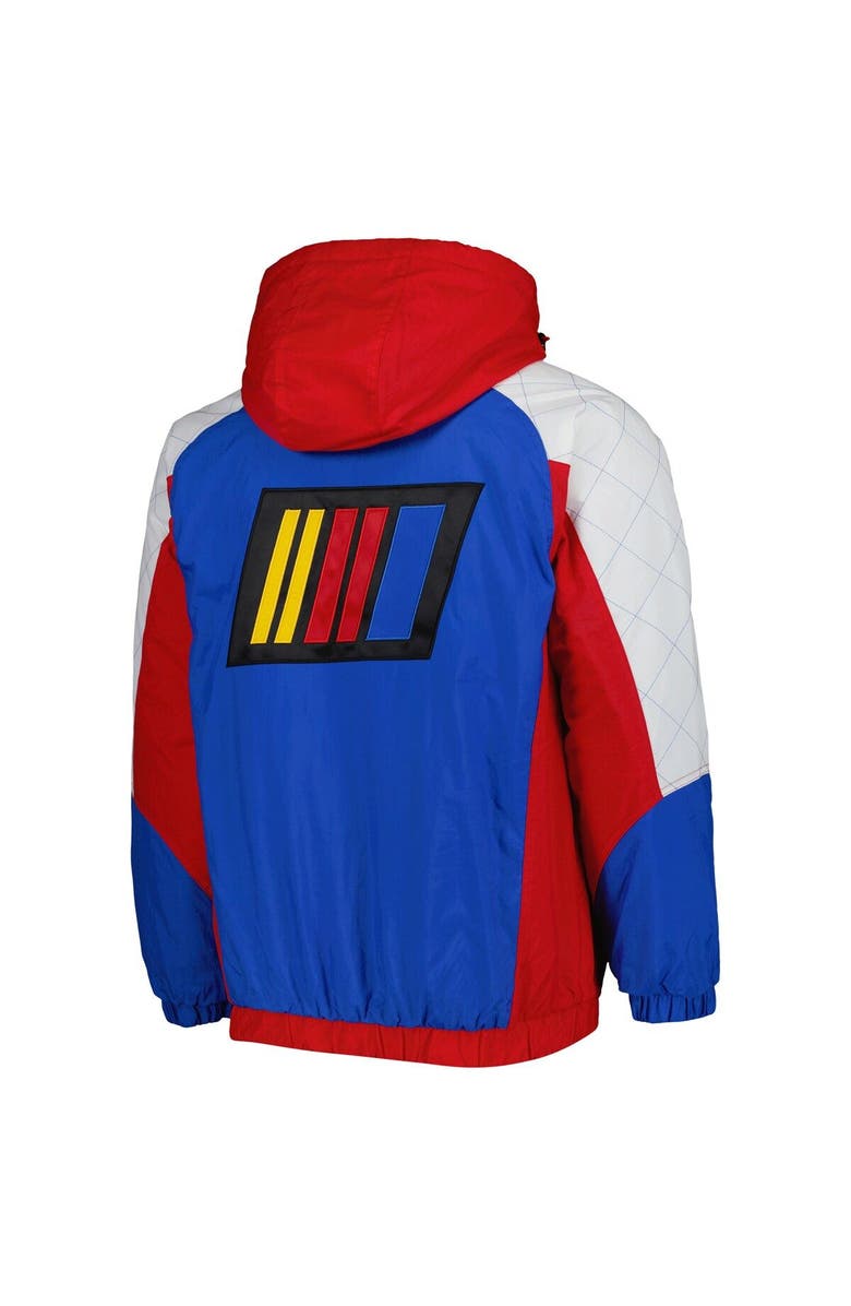 STARTER Men's Starter Red/Blue NASCAR The Body Check Half-Snap Pullover Jacket, Alternate, color, 