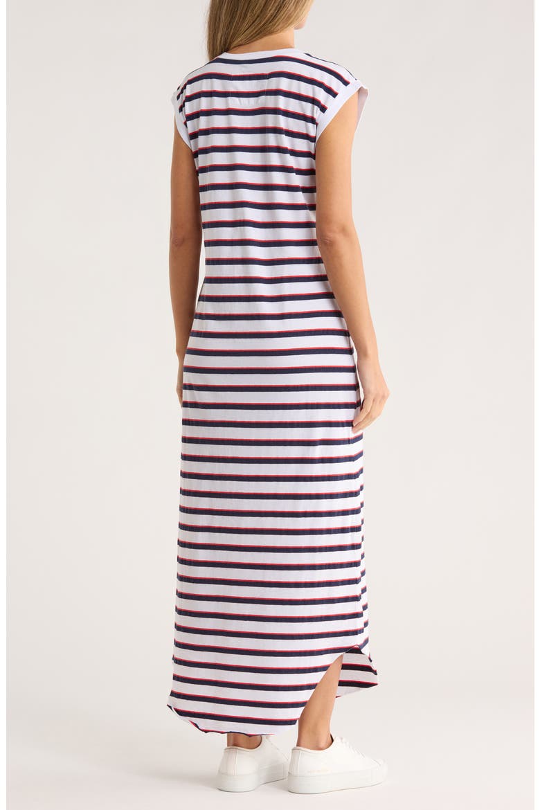 Cory Muscle Tee Maxi Dress, Alternate, color, RED NAVY / WHITE