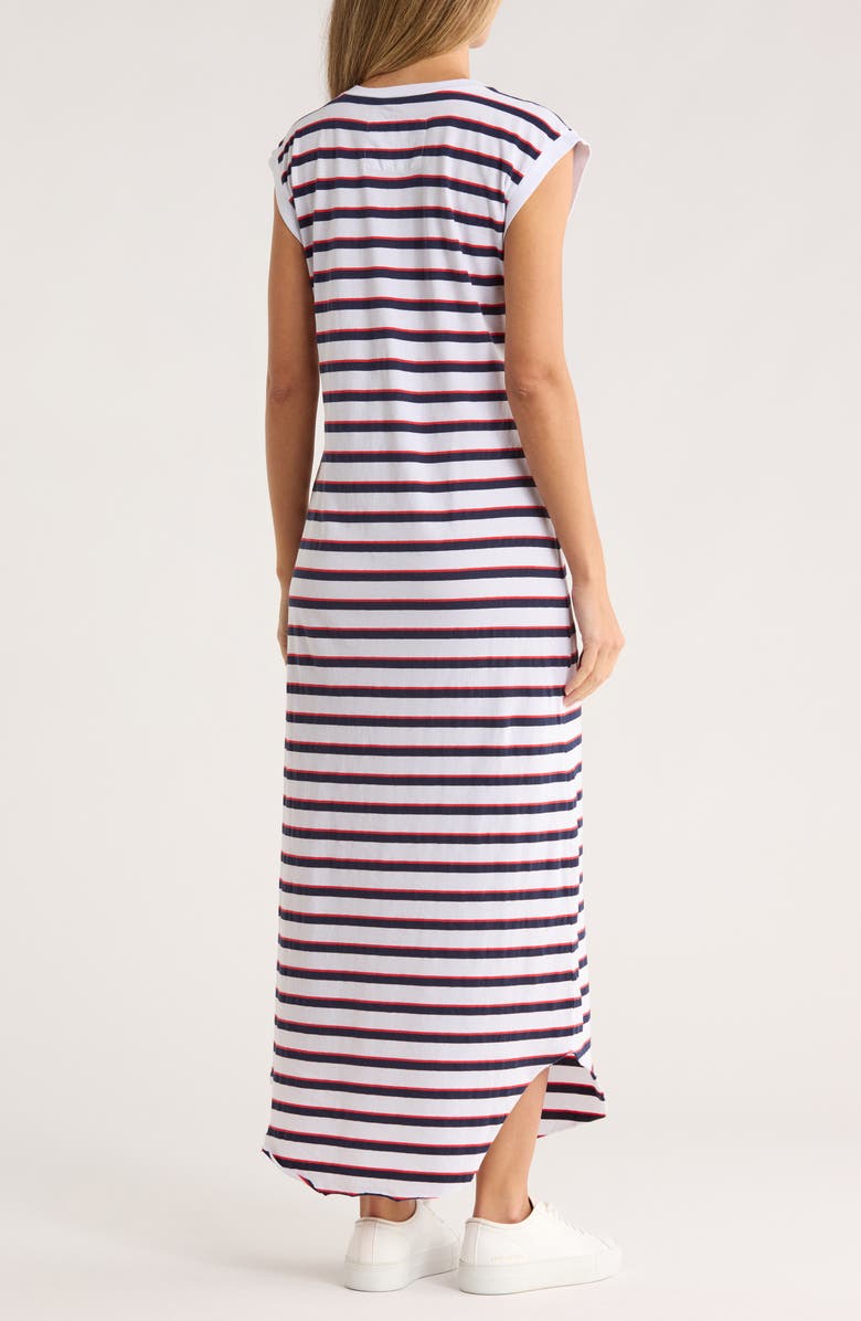 Frank & Eileen Cory Muscle Tee Maxi Dress, Alternate, color, Red Navy / White
