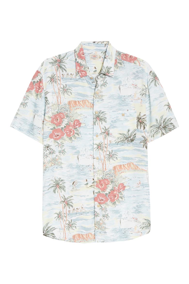 Kona Print Short Sleeve Button-Up Aloha Shirt, Main, color, ALOHA BLISS