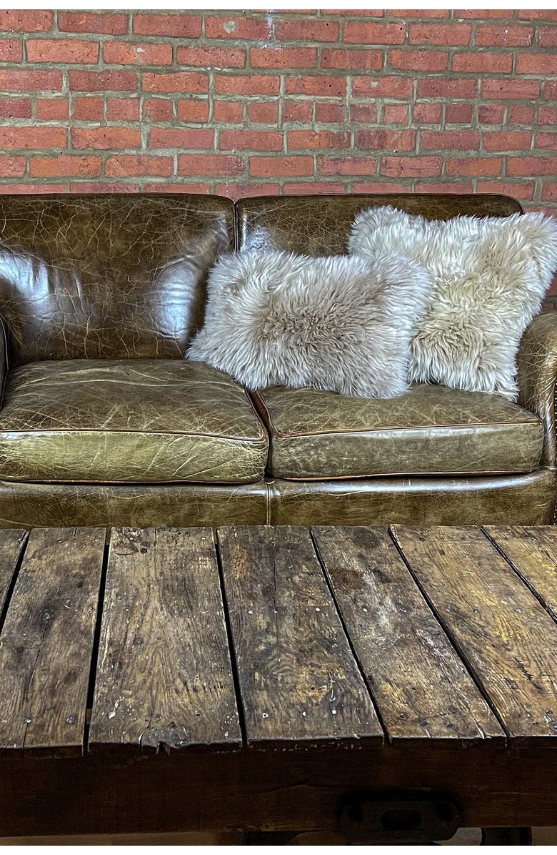 NATURAL New Zealand Genuine Sheepskin Pillow - 12" X 20" - Taupe - Set of 2, Alternate, color, Taupe