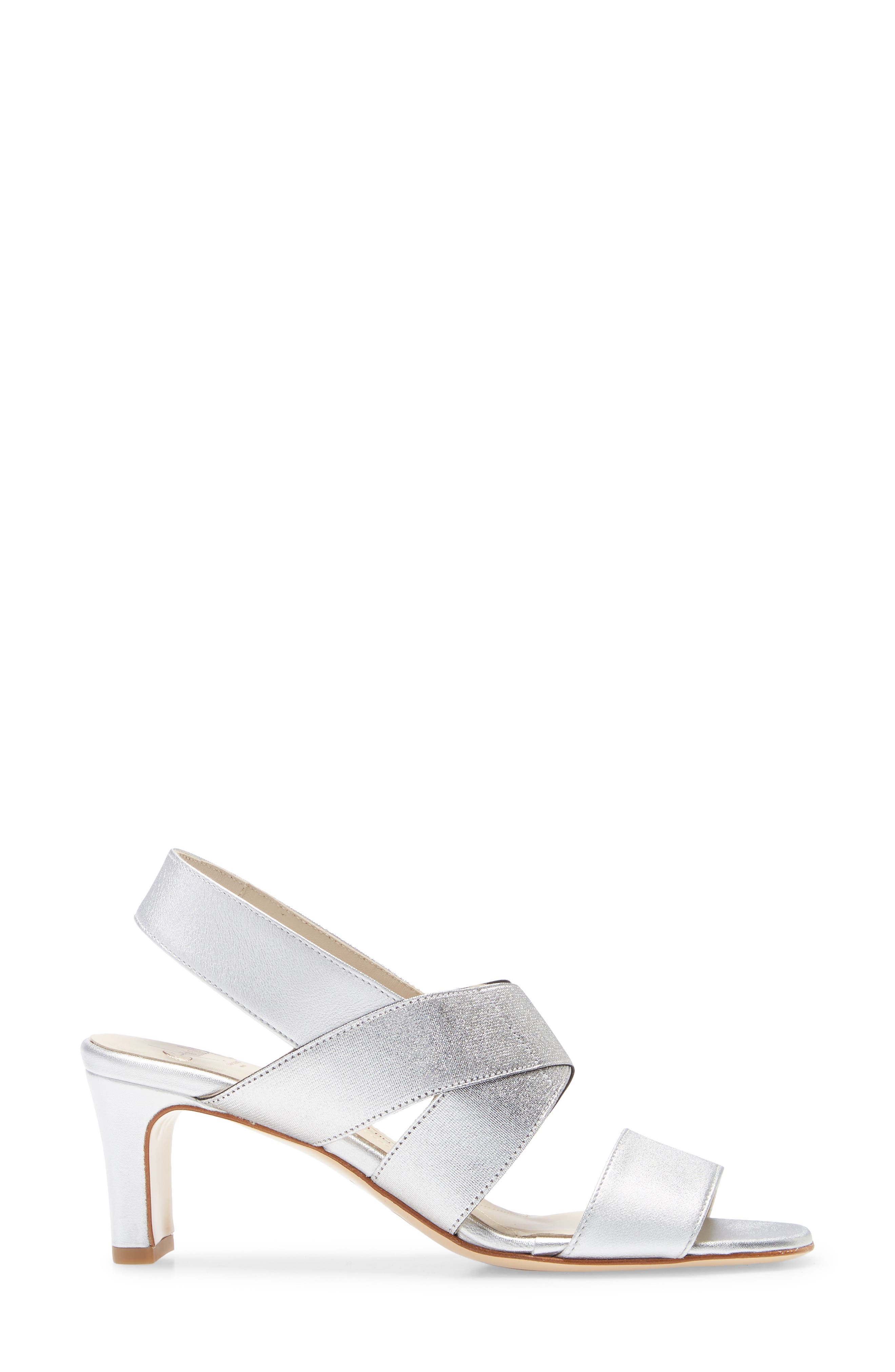 Etty Sandal, Alternate, color, SILVER LEATHER