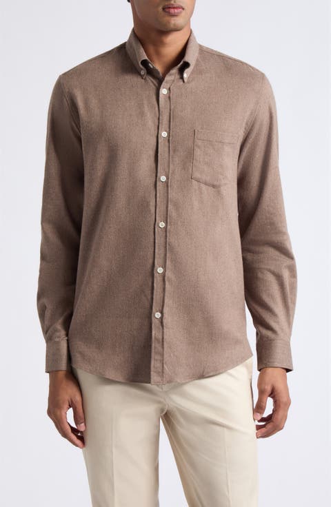 Plaid Cotton Flannel Button-Down Shirt