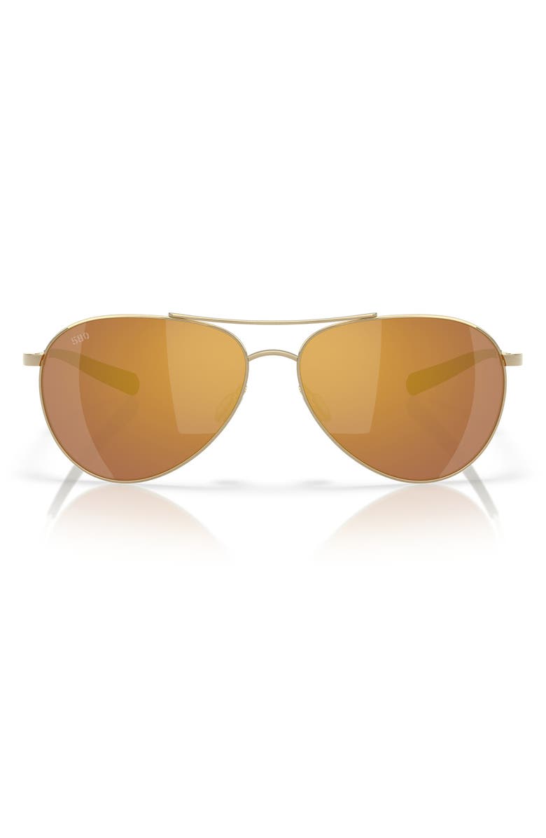 Costa Del Mar 58mm Piper Polarized Pilot Sunglasses, Main, color, Brushed Gold/ Gold