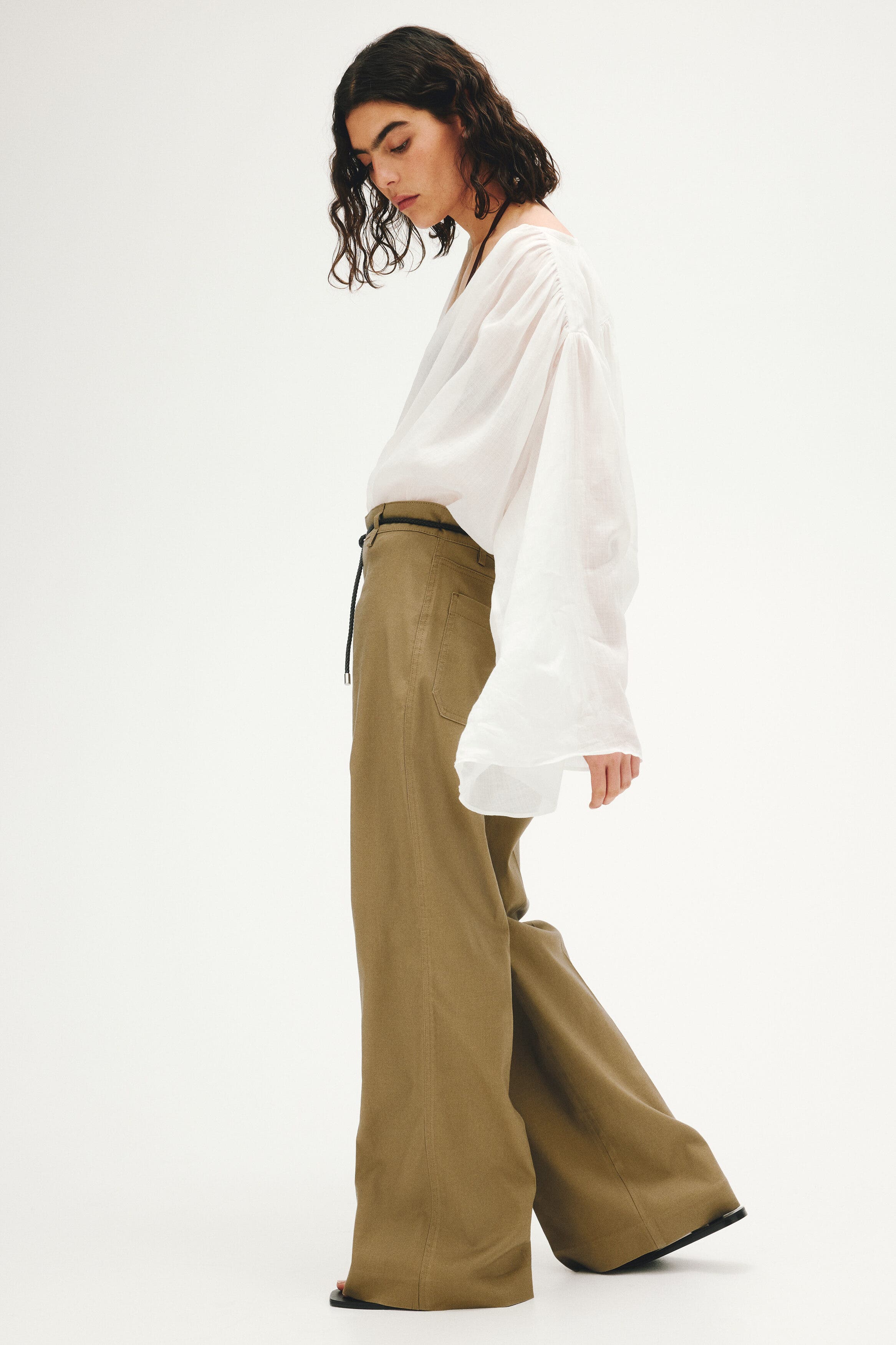 Linen-blend Bootcut Trousers - image 4