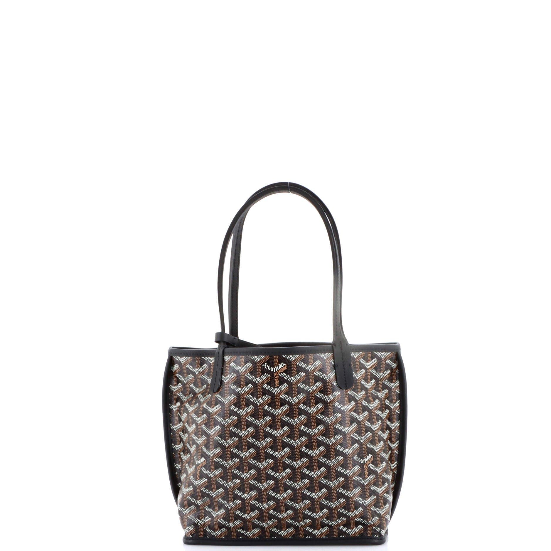 Pre-Owned Goyard Anjou Reversible Tote Coated Canvas Mini, Alternate, color, Black