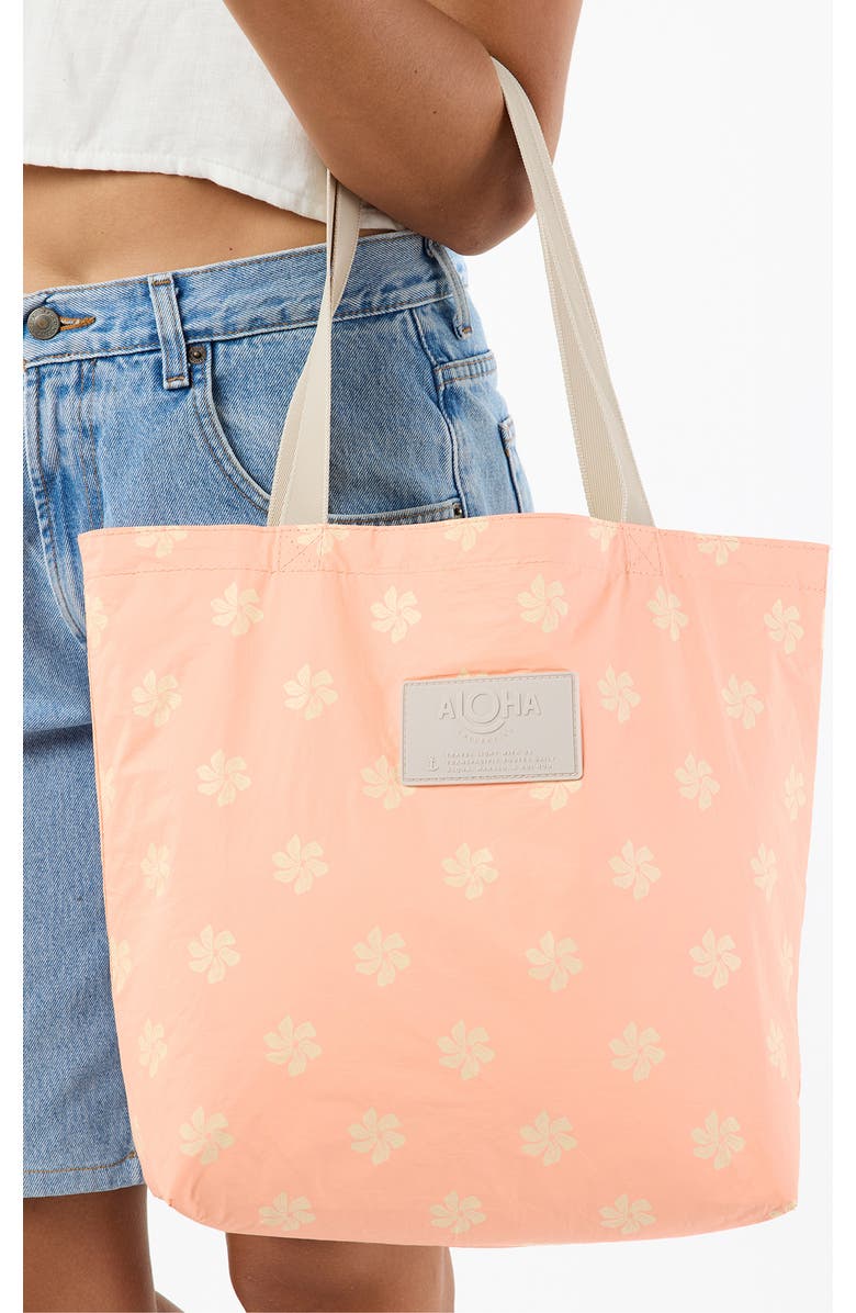 Aloha Collection Casa Gardenia Reversible Water Resistant Tyvek<sup>®</sup> Tote, Alternate, color, Peachy