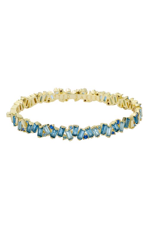 Ted Baker Clarina Crystal Cluster Bangle In Gold Tone Blue Multi Crystal