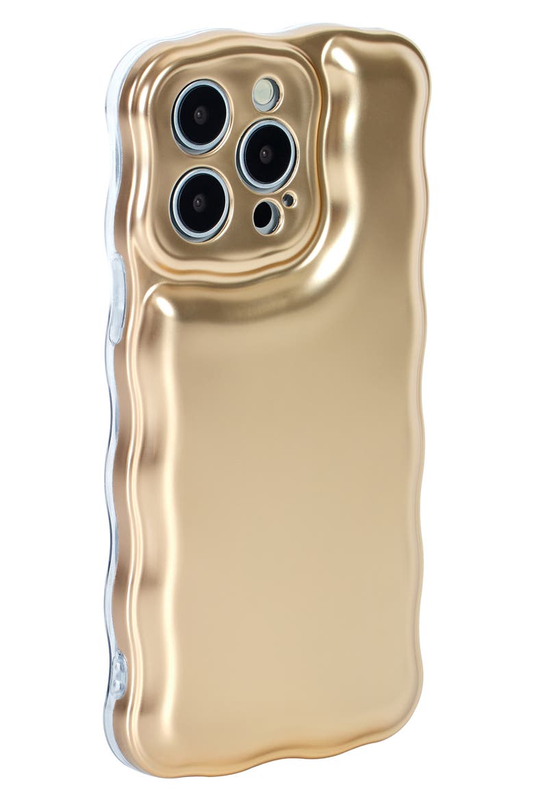 Wavy Cushion iPhone 15 Pro Max Case, Alternate, color, GOLD