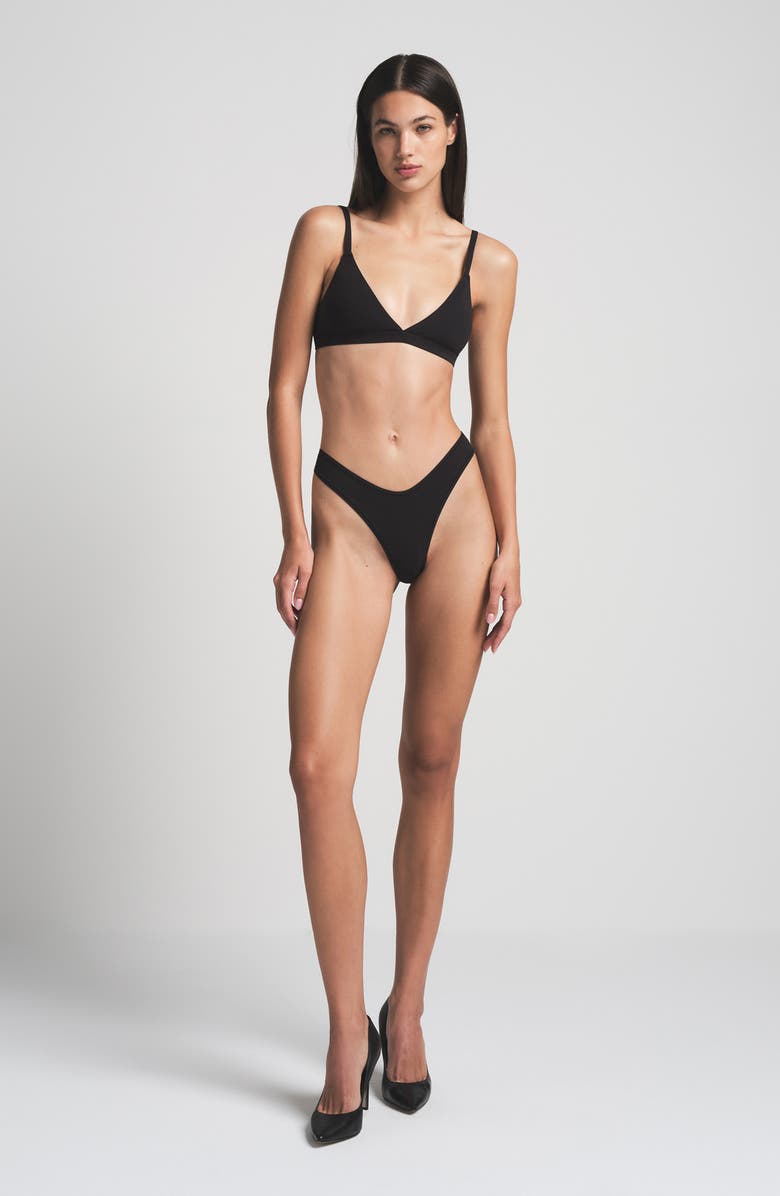 SKIMS Fits Everybody Triangle Bralette, Alternate, color, Onyx