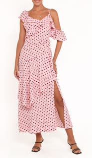 Petal & Pup Adelina Polka Dot Asymmetric Cocktail Dress