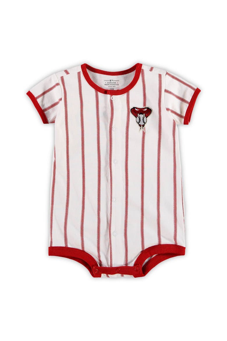 Infant White Arizona Diamondbacks Pinstripe Power Hitter Romper, Main, color, White