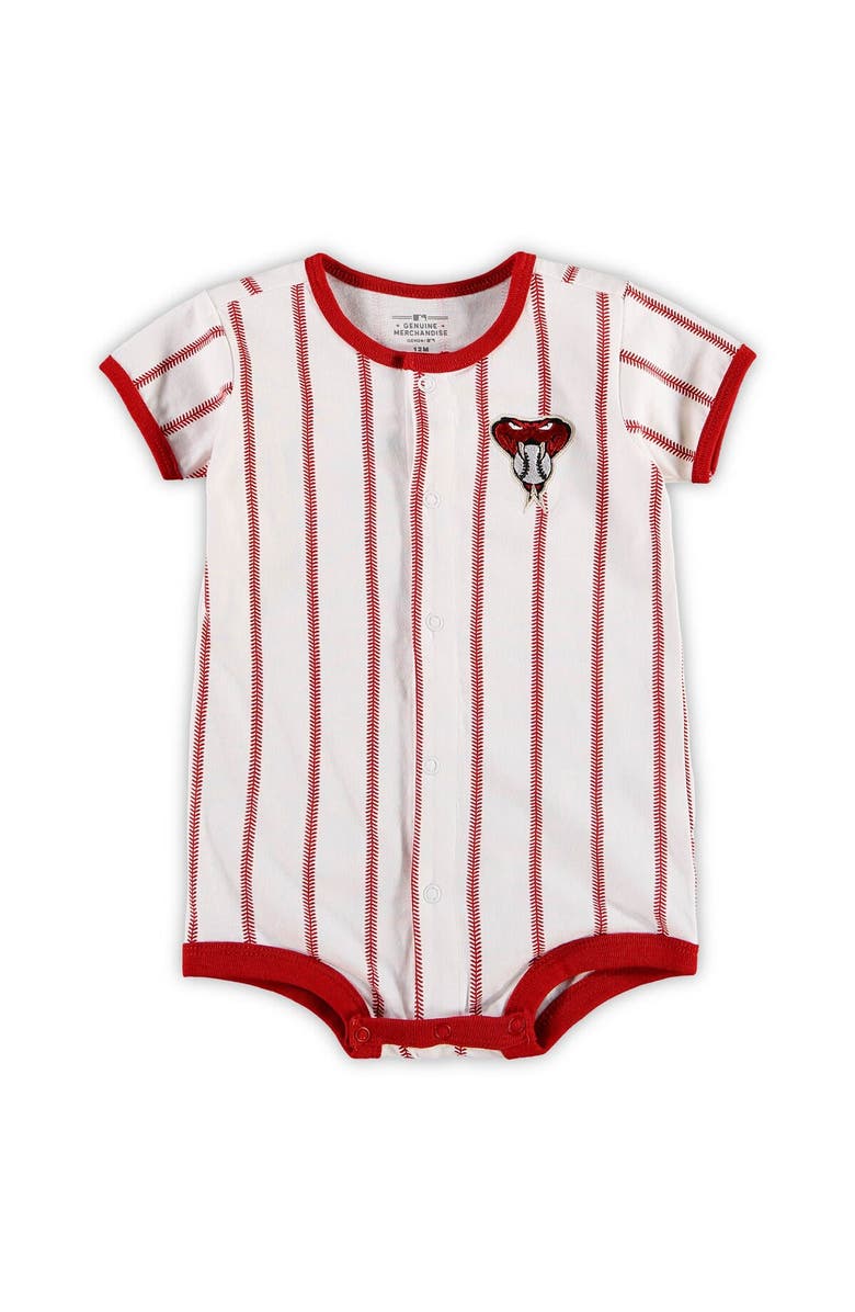 Outerstuff Infant White Arizona Diamondbacks Pinstripe Power Hitter Romper, Main, color, 