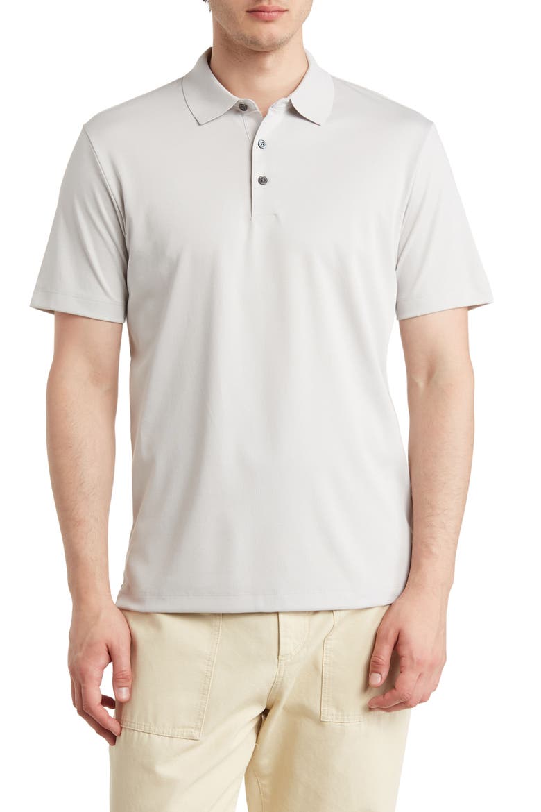 Short Sleeve Polo, Main, color, VAPOR GREY