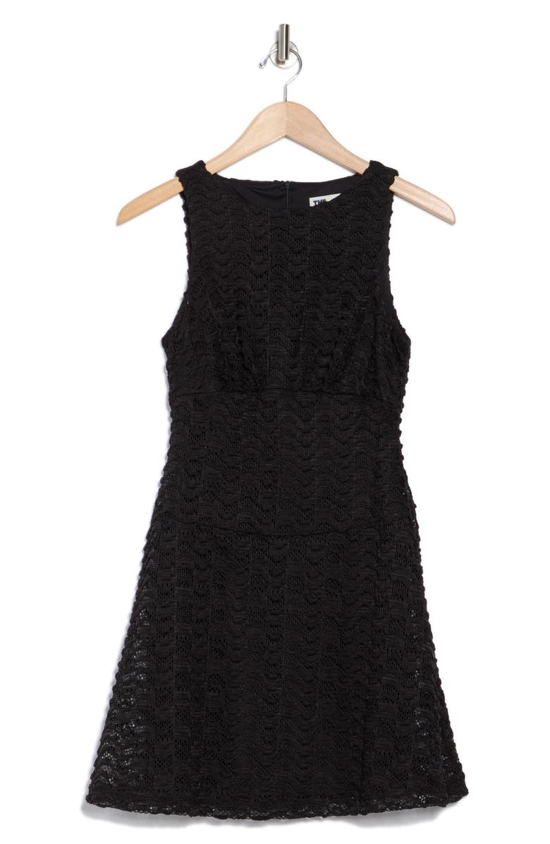 The Good Journey Textured Fit & Flare Dress, Alternate, color, Black