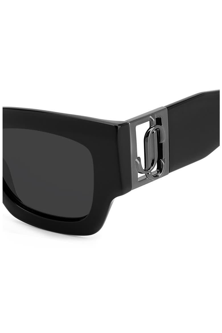 Nevas 51mm Rectangle Sunglasses, Alternate, color, BLACK/ GREY