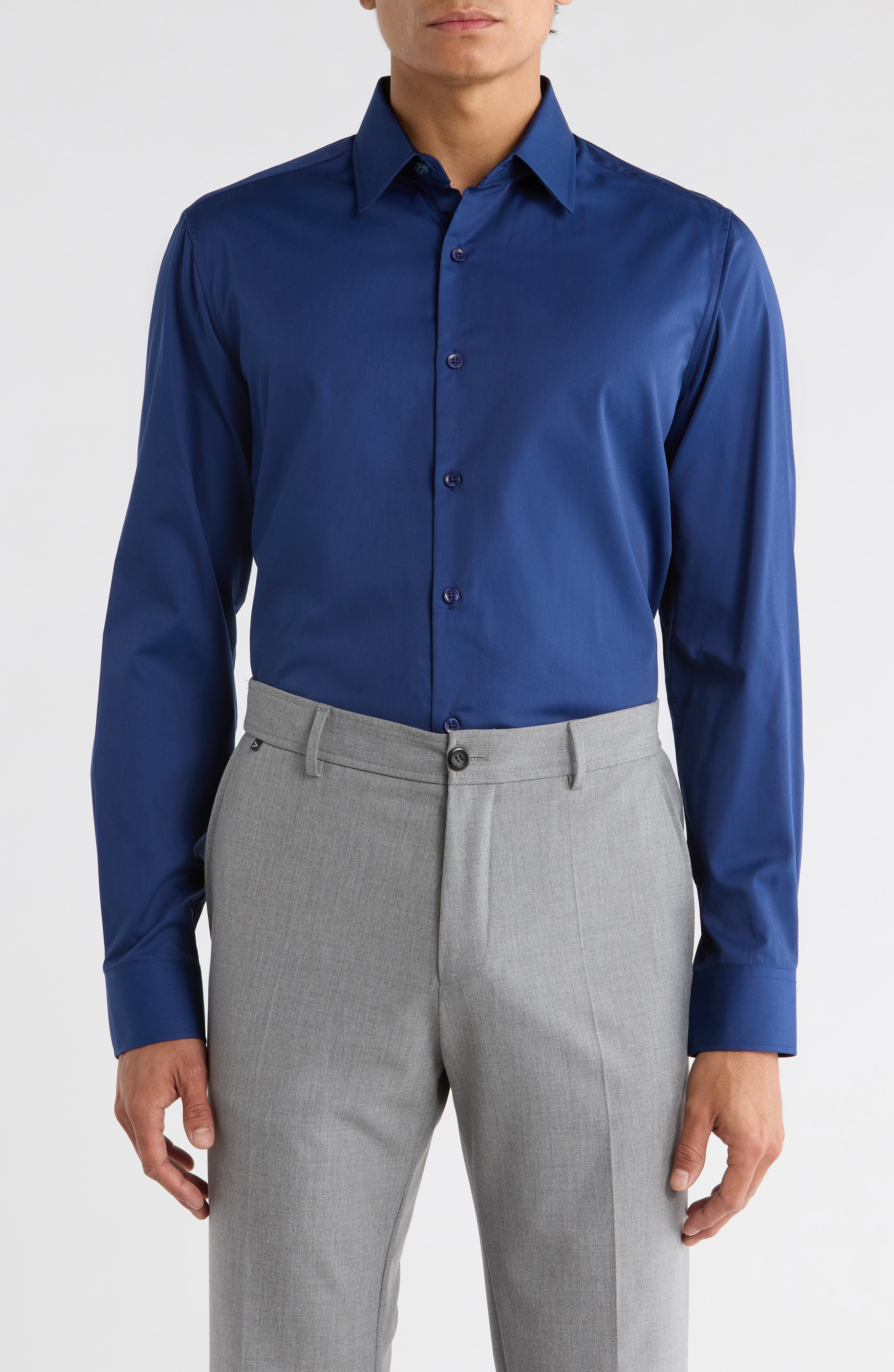 Duchamp Solid Slim Fit Dress Shirt