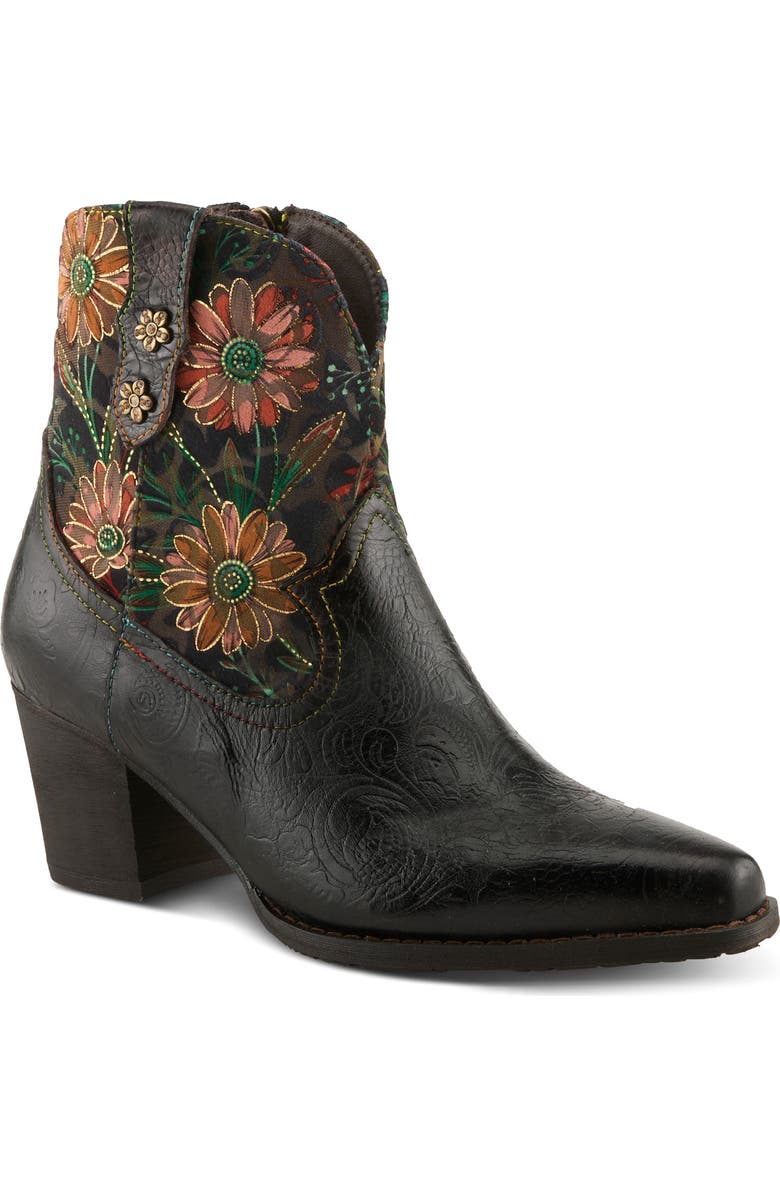 L'Artiste by Spring Step Brydie Western Boot, Main, color, Black Multi