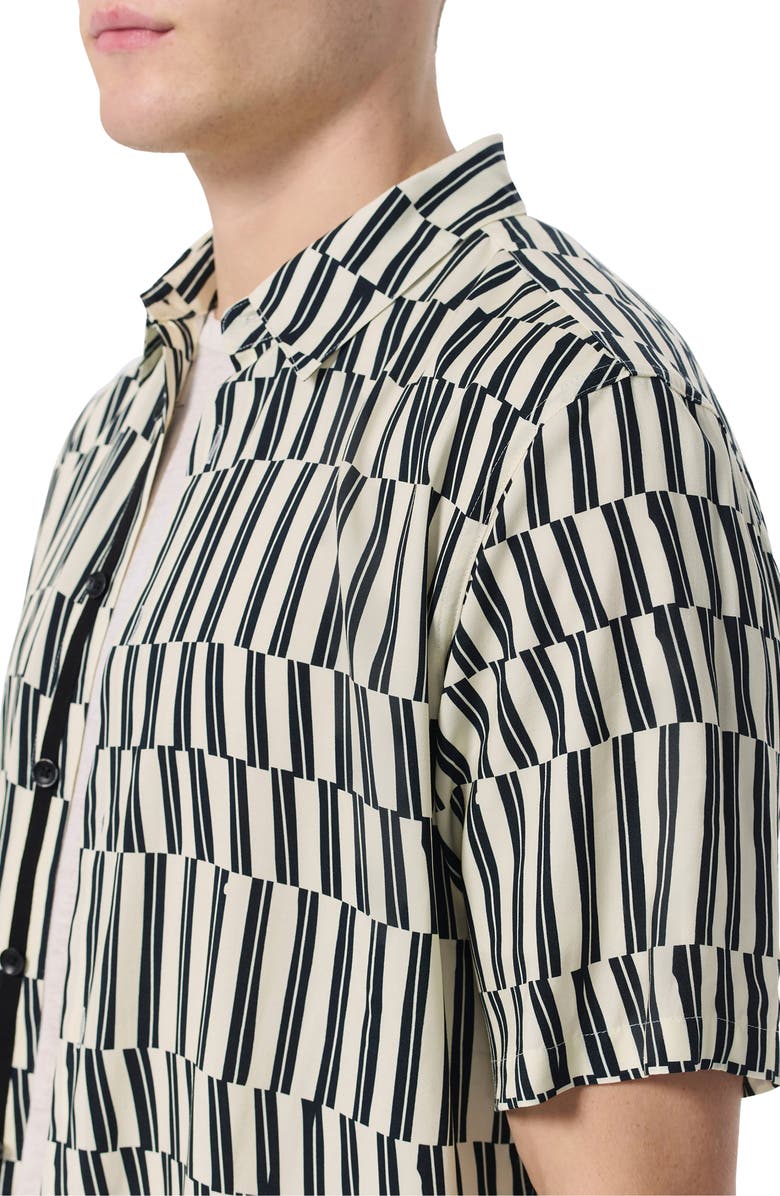 rag & bone Dalton Print Short Sleeve Button-Up Shirt, Alternate, color, Blue/ White Joff Print