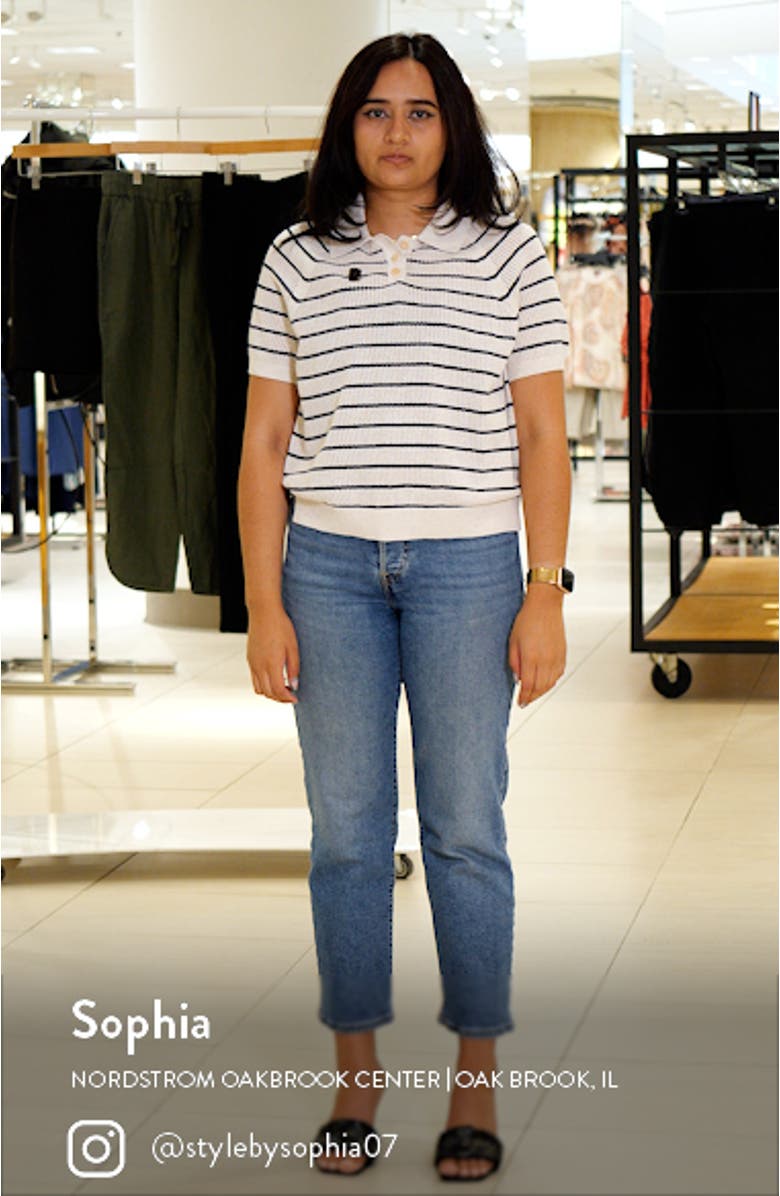 Zoe Stripe Polo Sweater, sales video thumbnail