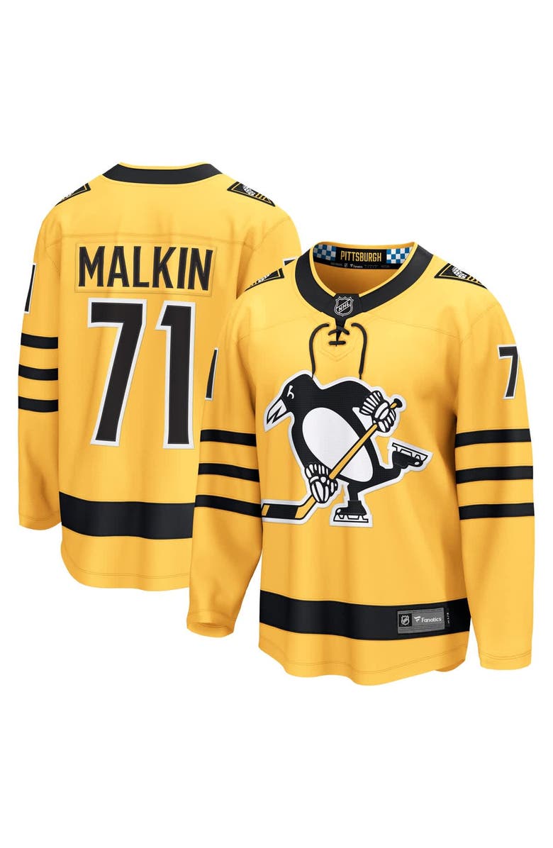 FANATICS Men's Fanatics Evgeni Malkin Gold Pittsburgh Penguins Alternate Breakaway Player Jersey, Main, color, Gold