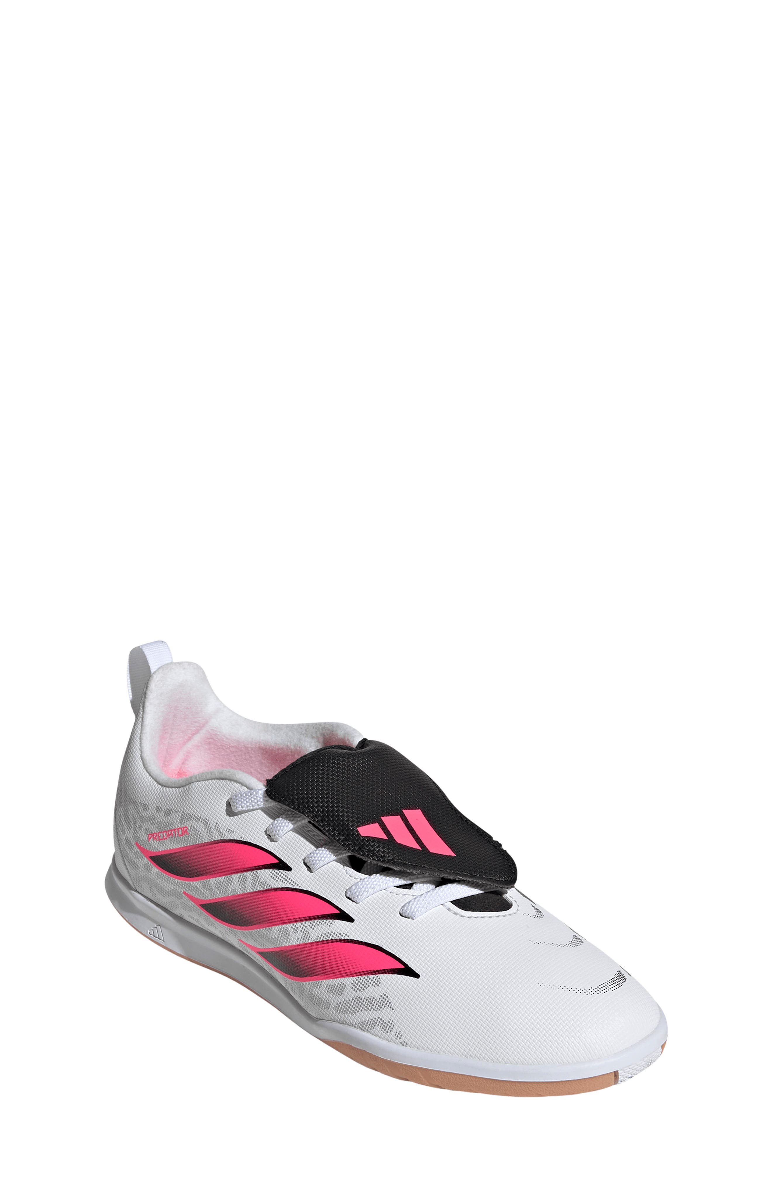 Kids' Predator Club Foldover Tongue Indoor Soccer Shoe, Main, color, WHITE/ TURBO/ BLACK 2