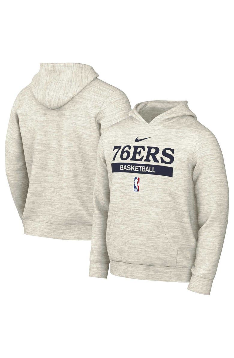 Nike Men's Nike Ash Philadelphia 76ers 2022/23 Spotlight On-Court Practice Performance Pullover Hoodie, Main, color, Ash