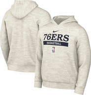 Nike Men's Nike Ash Philadelphia 76ers 2022/23 Spotlight On-Court Practice Performance Pullover Hoodie