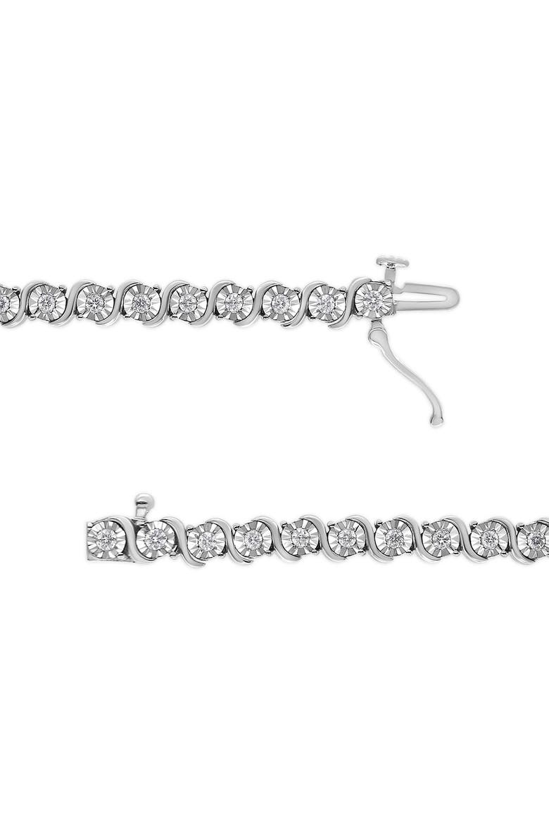 14K White Gold 1.00 Cttw Lab Grown Diamond "S" Link Tennis Bracelet, Alternate, color, White